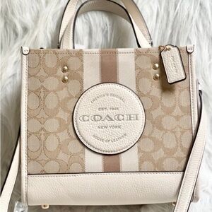 Coach Tan and Cream Tote Bag